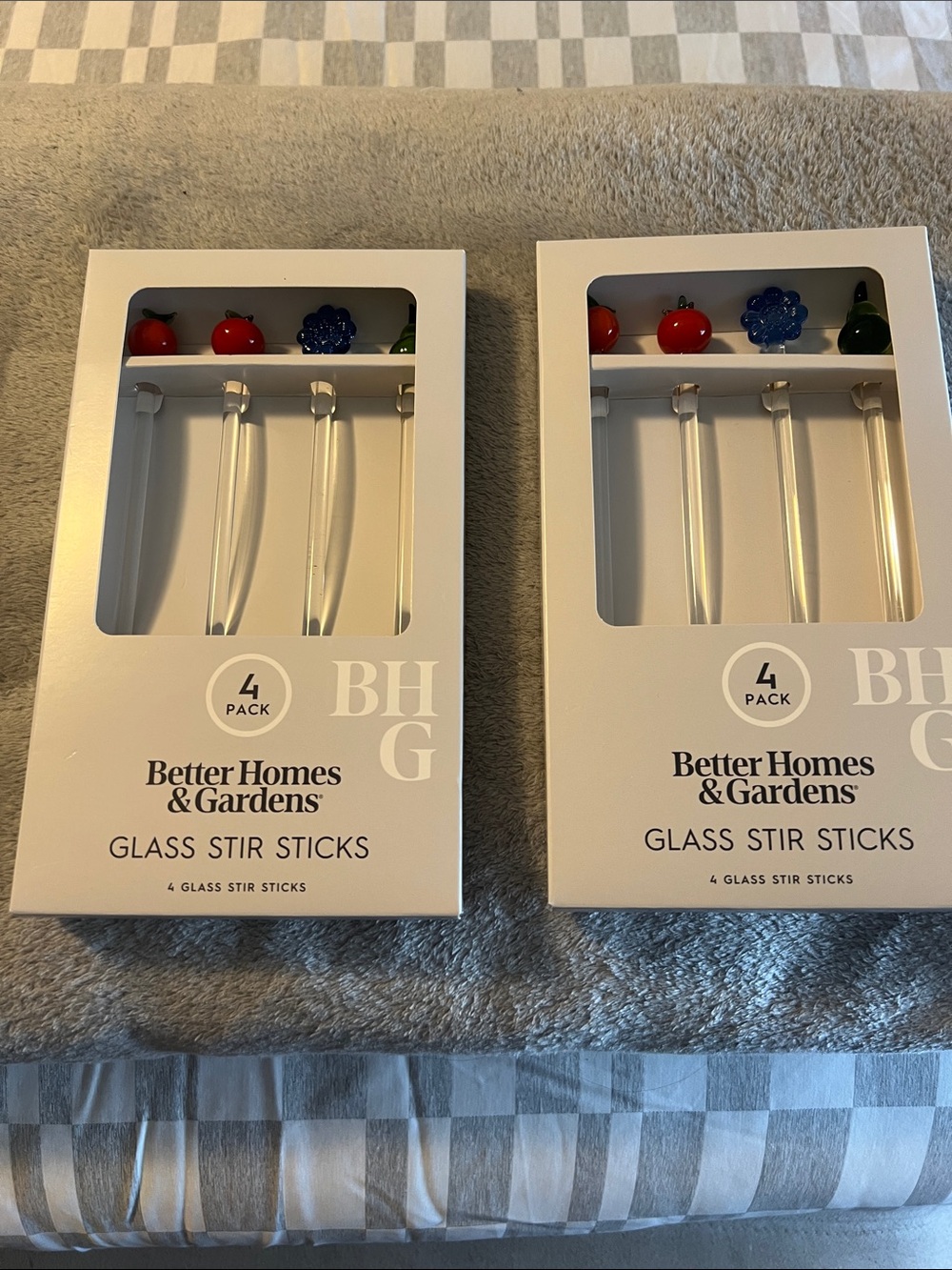 Better Homes & Gardens set of two Glass Stir Sticks with Colorful Fruit Tops